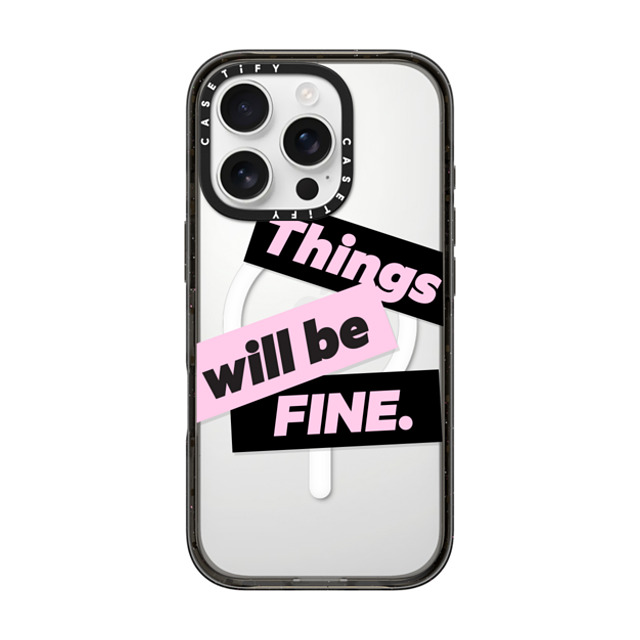 CASETiFY iPhone 16 Pro ケース ブラック インパクトケース MagSafe対応 Quote,Typography Quote,Typography Things will be fine Father's Day CASETiFY iPhone 16 Pro ケース ブラック インパクトケース MagSafe対応 Quote,Typography Quote,Typography Things will be fine Father's Day