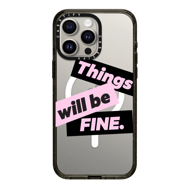 CASETiFY iPhone 15 Pro Max ケース ブラック インパクトケース MagSafe対応 Quote,Typography Quote,Typography Things will be fine Father's Day CASETiFY iPhone 15 Pro Max ケース ブラック インパクトケース MagSafe対応 Quote,Typography Quote,Typography Things will be fine Father's Day
