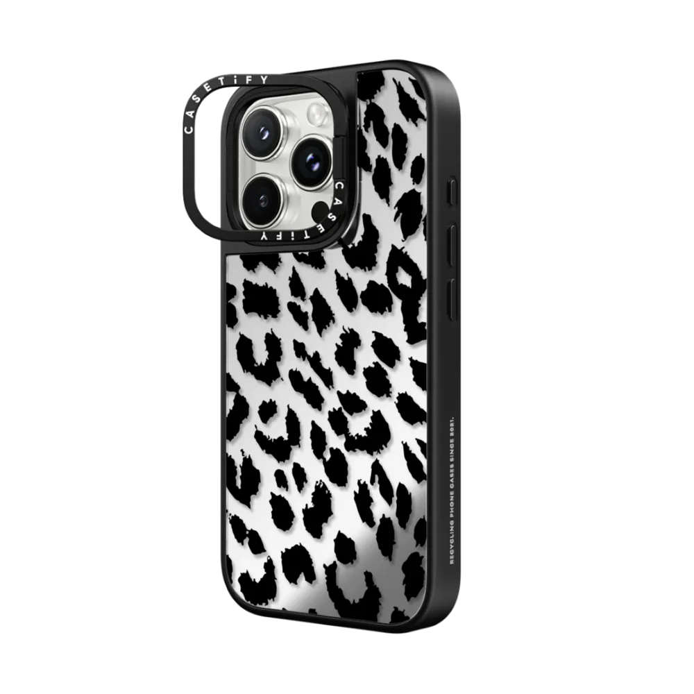 Mirror Ring Stand iPhone 16 Pro Max Case MagSafe Compatible - Lacie Leopard