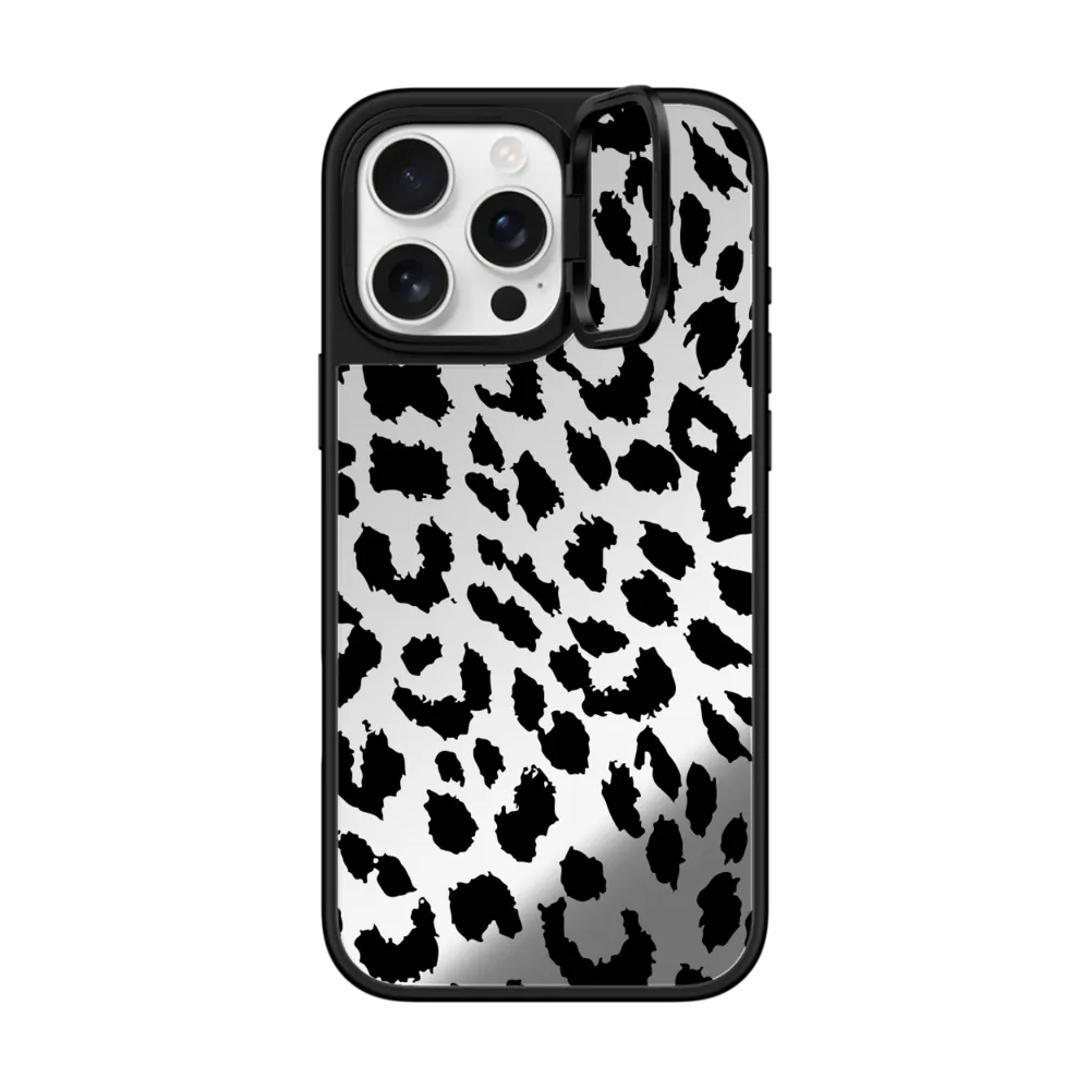 Mirror Ring Stand iPhone 16 Pro Max Case MagSafe Compatible - Lacie Leopard
