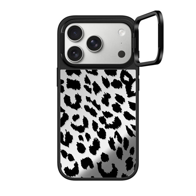 CASETiFY iPhone 17 Pro ケース Silver on Black ミラー リングスタンドケース MagSafe対応 Leopard レオパード Lacie Leopard CASETiFY iPhone 17 Pro ケース Silver on Black ミラー リングスタンドケース MagSafe対応 Leopard レオパード Lacie Leopard