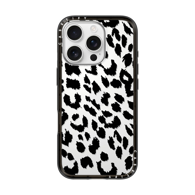 CASETiFY iPhone 16 Pro ケース ブラック インパクトライトケース レオパード Lacie Leopard