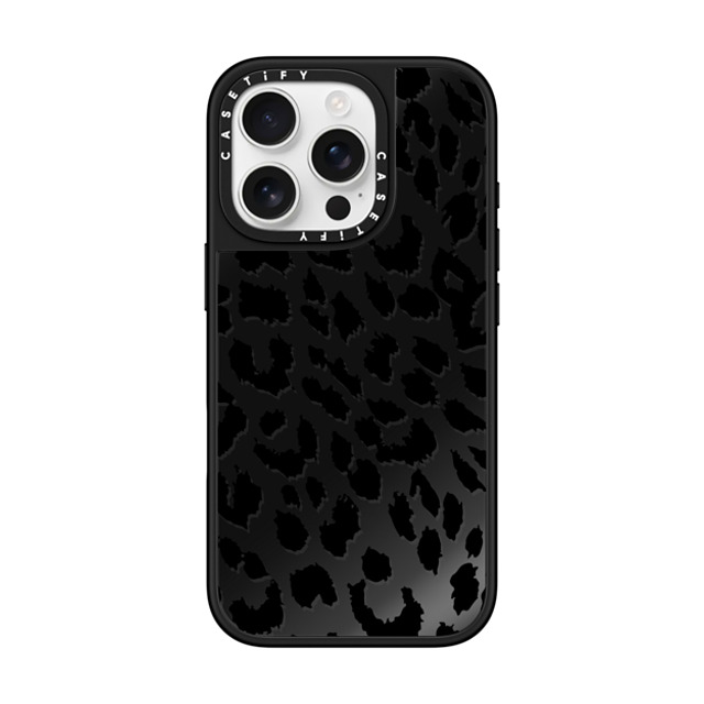 CASETiFY iPhone 16 Pro ケース Black on Black ミラーケース MagSafe対応 レオパード Lacie Leopard