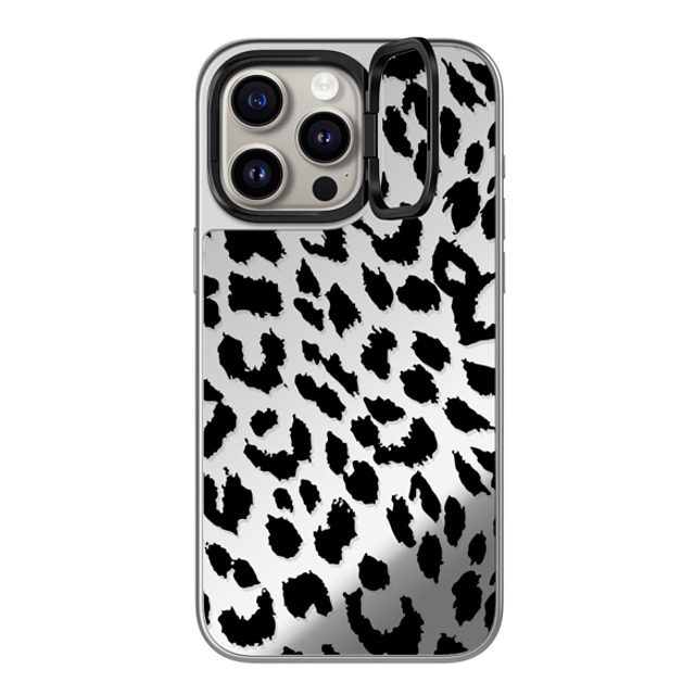 CASETiFY iPhone 15 Pro Max Case シルバー (シルバーバンパー) ミラー リングスタンドケース MagSafe対応 Leopard レオパード Lacie Leopard Father's Day CASETiFY iPhone 15 Pro Max Case シルバー (シルバーバンパー) ミラー リングスタンドケース MagSafe対応 Leopard レオパード Lacie Leopard Father's Day