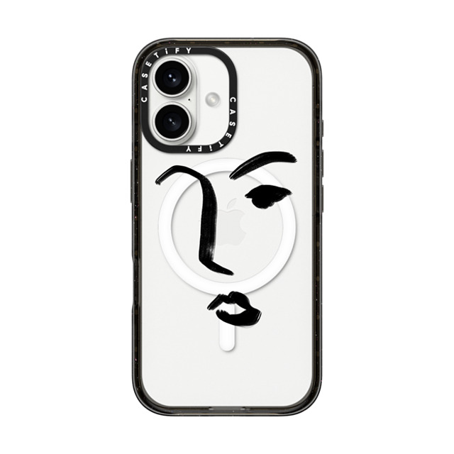 CASETiFY iPhone 16 Case Black インパクトケース MagSafe対応 Line Art Line Art FACE Father's Day CASETiFY iPhone 16 Case Black インパクトケース MagSafe対応 Line Art Line Art FACE Father's Day