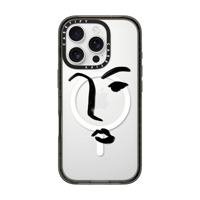 CASETiFY iPhone 16 Pro Case Black インパクトケース MagSafe対応 Line Art Line Art FACE Father's Day CASETiFY iPhone 16 Pro Case Black インパクトケース MagSafe対応 Line Art Line Art FACE Father's Day