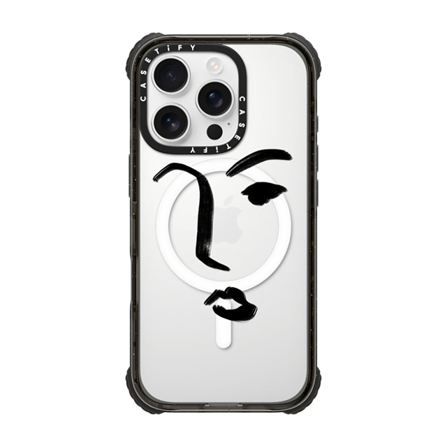 CASETiFY iPhone 16 Pro ケース ブラック ウルトラ インパクトケース MagSafe 対応 Line Art Line Art FACE Father's Day CASETiFY iPhone 16 Pro ケース ブラック ウルトラ インパクトケース MagSafe 対応 Line Art Line Art FACE Father's Day