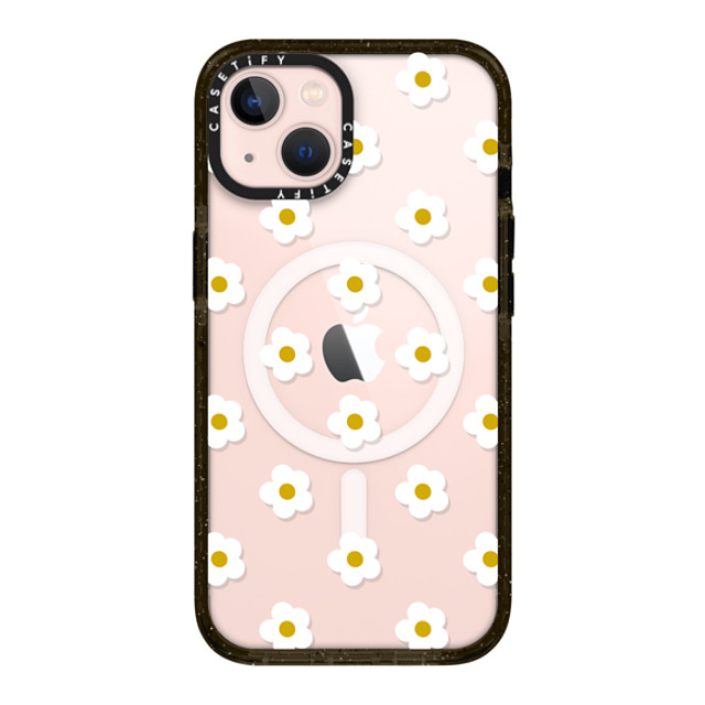 CASETiFY iPhone 13 ケース ブラック インパクトケース MagSafe対応 フローラル Ditsy Daisies