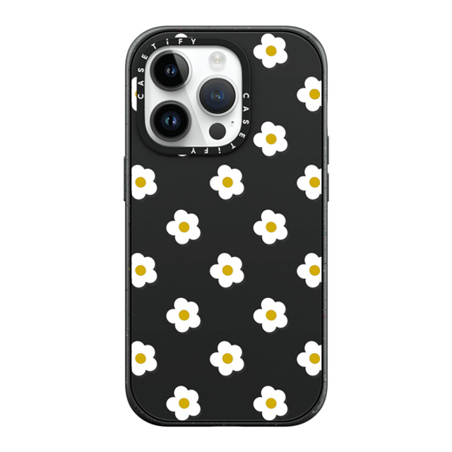 CASETiFY iPhone 14 Pro ケース マットブラック インパクトケース MagSafe対応 フローラル Ditsy Daisies