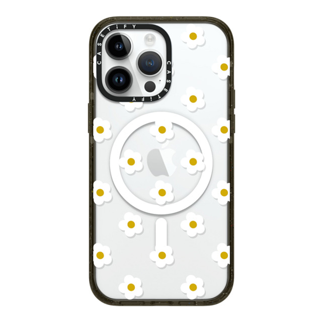 CASETiFY iPhone 14 Pro Max ケース ブラック インパクトケース MagSafe対応 フローラル Ditsy Daisies