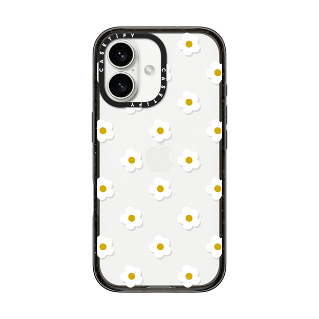 CASETiFY iPhone 16 ケース ブラック インパクトケース フローラル Ditsy Daisies