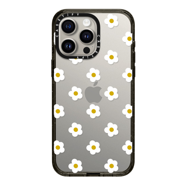 CASETiFY iPhone 15 Pro Max ケース ブラック インパクトケース フローラル Ditsy Daisies