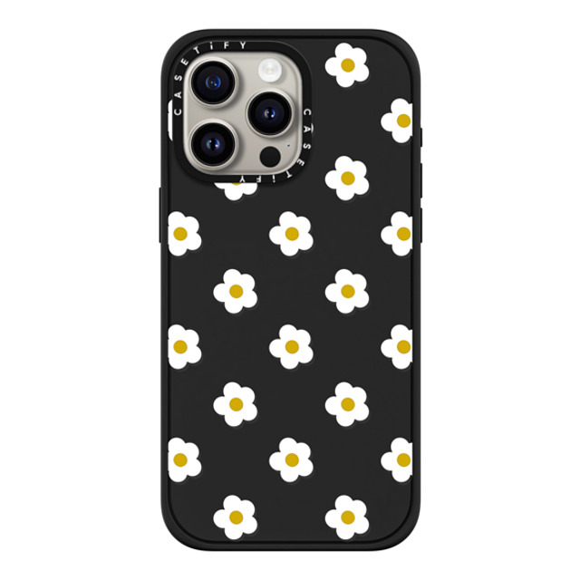 CASETiFY iPhone 15 Pro Max ケース マットブラック インパクトケース MagSafe対応 フローラル Ditsy Daisies