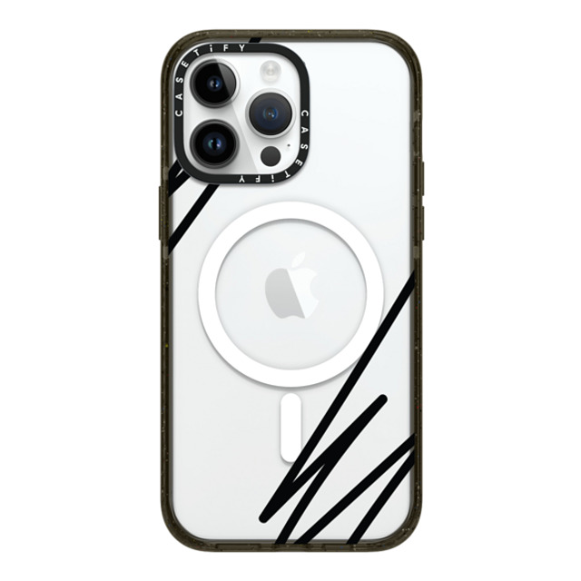 CASETiFY iPhone 14 Pro Max ケース ブラック インパクトケース MagSafe対応 LINE ART casetify_artist