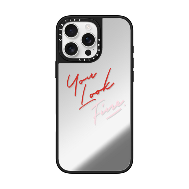 CASETiFY iPhone 16 Pro Max ケース Silver on Black ミラーケース MagSafe対応 Quote,Typography Quote,Typography YOU LOOK FINE Father's Day CASETiFY iPhone 16 Pro Max ケース Silver on Black ミラーケース MagSafe対応 Quote,Typography Quote,Typography YOU LOOK FINE Father's Day