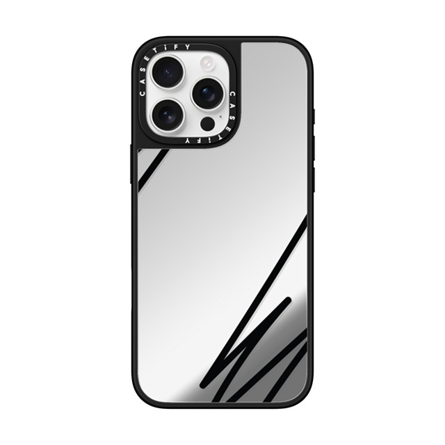 CASETiFY iPhone 16 Pro Max Case Silver on Black ミラーケース MagSafe対応 LINE ART casetify_artist Mother's Day CASETiFY iPhone 16 Pro Max Case Silver on Black ミラーケース MagSafe対応 LINE ART casetify_artist Mother's Day