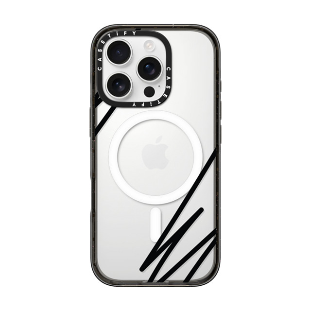 CASETiFY iPhone 16 Pro ケース ブラック インパクトケース MagSafe対応 LINE ART casetify_artist