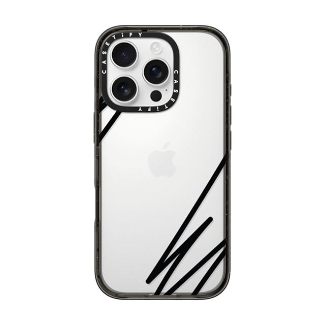 CASETiFY iPhone 16 Pro ケース ブラック インパクトケース LINE ART casetify_artist