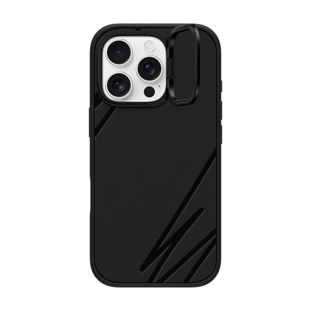 CASETiFY iPhone 16 Pro ケース マットブラック インパクトリングスタンドケース MagSafe対応 LINE ART casetify_artist