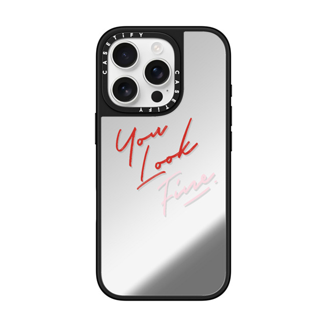 CASETiFY iPhone 16 Pro ケース Silver on Black ミラーケース MagSafe対応 Quote,Typography Quote,Typography YOU LOOK FINE Father's Day CASETiFY iPhone 16 Pro ケース Silver on Black ミラーケース MagSafe対応 Quote,Typography Quote,Typography YOU LOOK FINE Father's Day