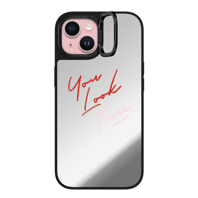 CASETiFY iPhone 15 Case Silver on Black ミラー リングスタンドケース MagSafe対応 Quote,Typography YOU LOOK FINE CASETiFY iPhone 15 Case Silver on Black ミラー リングスタンドケース MagSafe対応 Quote,Typography YOU LOOK FINE