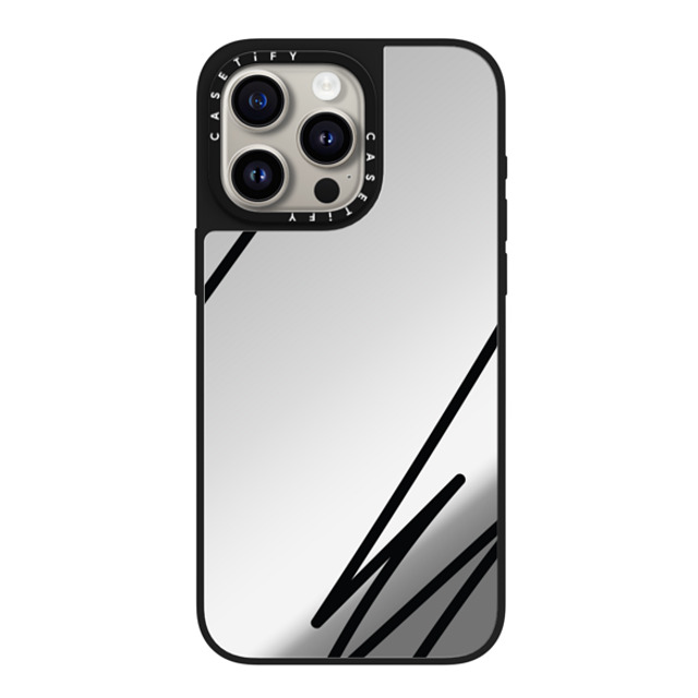CASETiFY iPhone 15 Pro Max Case Silver on Black ミラーケース MagSafe対応 LINE ART casetify_artist CASETiFY iPhone 15 Pro Max Case Silver on Black ミラーケース MagSafe対応 LINE ART casetify_artist