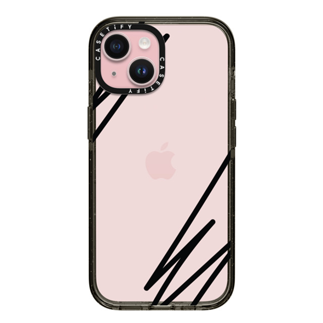 CASETiFY iPhone 15 ケース ブラック インパクトケース LINE ART casetify_artist