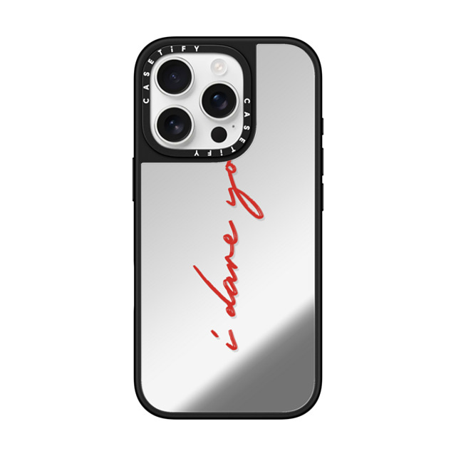 CASETiFY iPhone 16 Pro ケース Silver on Black ミラーケース MagSafe対応 Quote,Typography Quote,Typography I DARE YOU Father's Day CASETiFY iPhone 16 Pro ケース Silver on Black ミラーケース MagSafe対応 Quote,Typography Quote,Typography I DARE YOU Father's Day