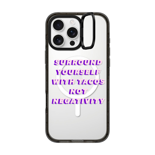 CASETiFY iPhone 16 Pro Max Case Black インパクトリングスタンドケース MagSafe対応 Quote,Typography Quote,Typography Surround yourself with tacos not negativity Back to School CASETiFY iPhone 16 Pro Max Case Black インパクトリングスタンドケース MagSafe対応 Quote,Typography Quote,Typography Surround yourself with tacos not negativity Back to School