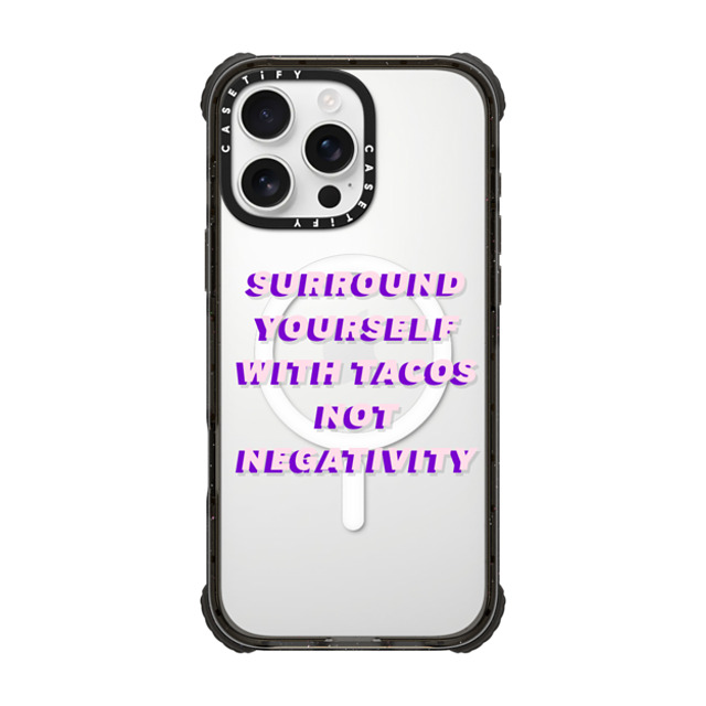CASETiFY iPhone 16 Pro Max ケース ブラック ウルトラ インパクトケース MagSafe 対応 Quote,Typography Quote,Typography Surround yourself with tacos not negativity Father's Day CASETiFY iPhone 16 Pro Max ケース ブラック ウルトラ インパクトケース MagSafe 対応 Quote,Typography Quote,Typography Surround yourself with tacos not negativity Father's Day