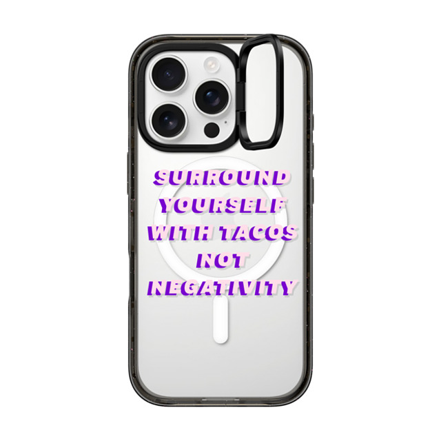 CASETiFY iPhone 16 Pro Case Black インパクトリングスタンドケース MagSafe対応 Quote,Typography Quote,Typography Surround yourself with tacos not negativity Back to School CASETiFY iPhone 16 Pro Case Black インパクトリングスタンドケース MagSafe対応 Quote,Typography Quote,Typography Surround yourself with tacos not negativity Back to School