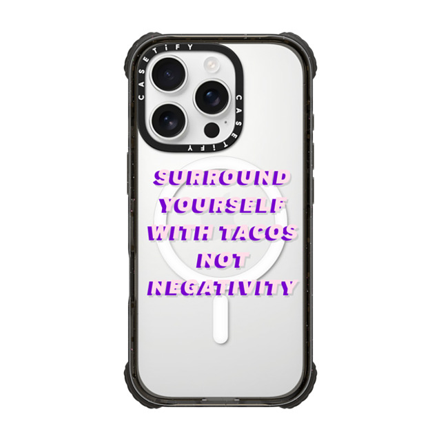 CASETiFY iPhone 16 Pro ケース ブラック ウルトラ インパクトケース MagSafe 対応 Quote,Typography Quote,Typography Surround yourself with tacos not negativity Father's Day CASETiFY iPhone 16 Pro ケース ブラック ウルトラ インパクトケース MagSafe 対応 Quote,Typography Quote,Typography Surround yourself with tacos not negativity Father's Day