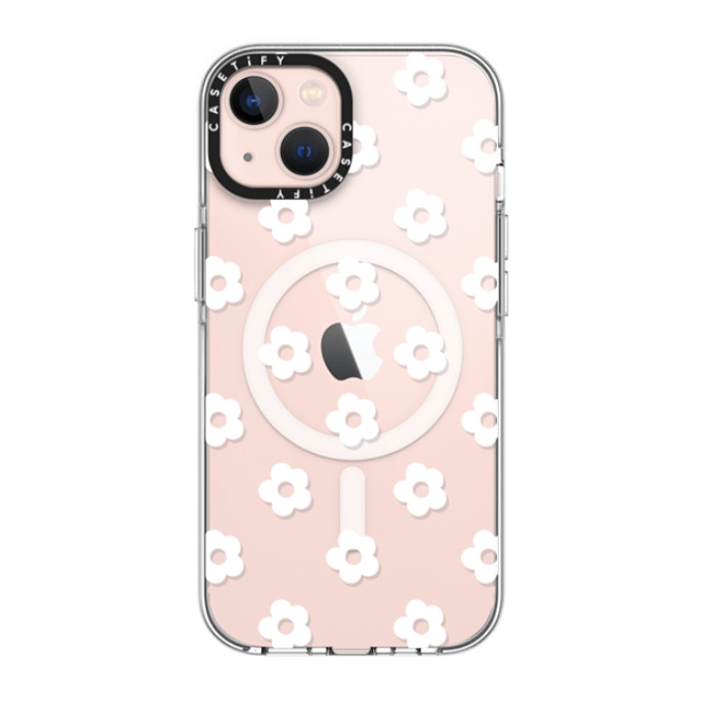 CASETiFY iPhone 13 ケース クリア クリア ケース MagSafe対応 フローラル Ditsy Daisies - White