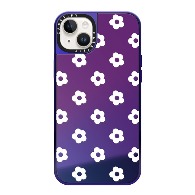 CASETiFY iPhone 14 Plus ケース Purple Disco on Purple ミラーケース MagSafe対応 Floral フローラル Ditsy Daisies - White Father's Day CASETiFY iPhone 14 Plus ケース Purple Disco on Purple ミラーケース MagSafe対応 Floral フローラル Ditsy Daisies - White Father's Day