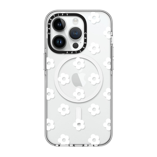 CASETiFY iPhone 14 Pro ケース クリア クリア ケース MagSafe対応 フローラル Ditsy Daisies - White