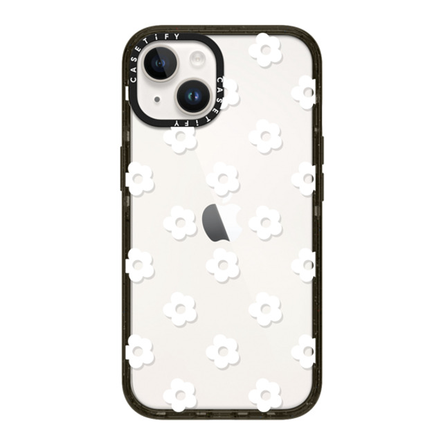 CASETiFY iPhone 14 ケース ブラック インパクトケース フローラル Ditsy Daisies - White