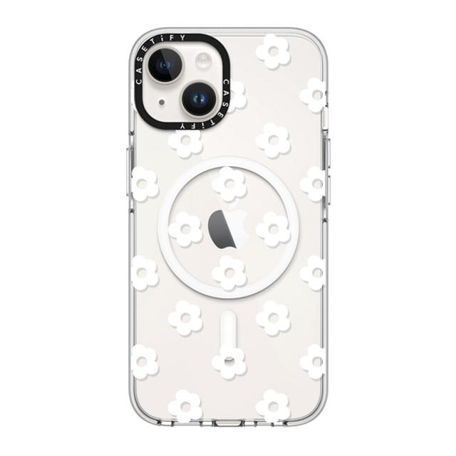 CASETiFY iPhone 14 ケース クリア クリア ケース MagSafe対応 フローラル Ditsy Daisies - White