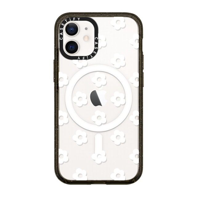 CASETiFY iPhone 12 mini ケース ブラック インパクトケース MagSafe対応 Floral フローラル Ditsy Daisies - White Father's Day CASETiFY iPhone 12 mini ケース ブラック インパクトケース MagSafe対応 Floral フローラル Ditsy Daisies - White Father's Day