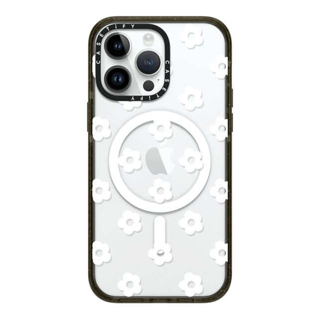 CASETiFY iPhone 14 Pro Max ケース ブラック インパクトケース MagSafe対応 フローラル Ditsy Daisies - White