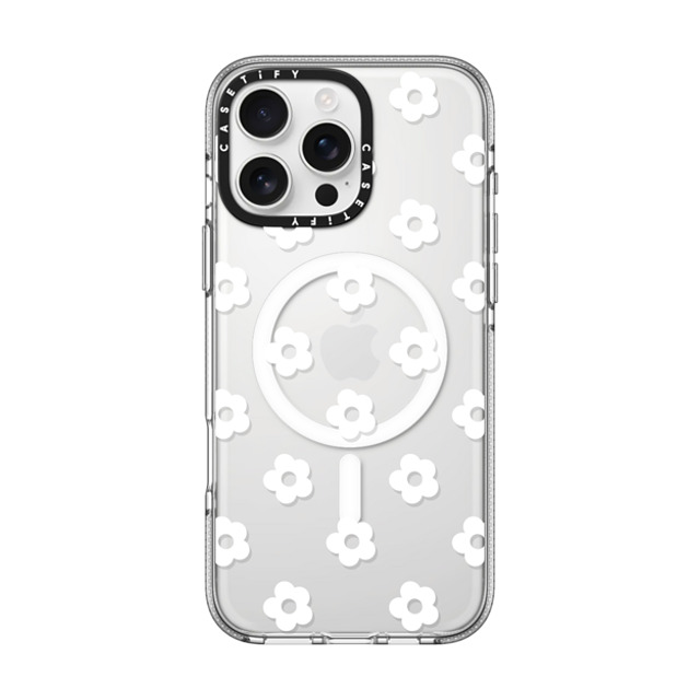 CASETiFY iPhone 16 Pro Max ケース クリア クリア ケース MagSafe対応 フローラル Ditsy Daisies - White