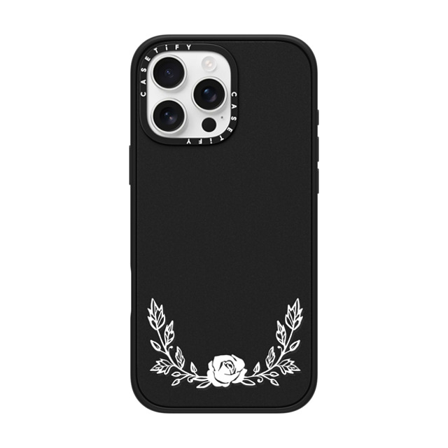 CASETiFY iPhone 16 Pro Max ケース マットブラック インパクトケース MagSafe対応 フローラル FLORAL