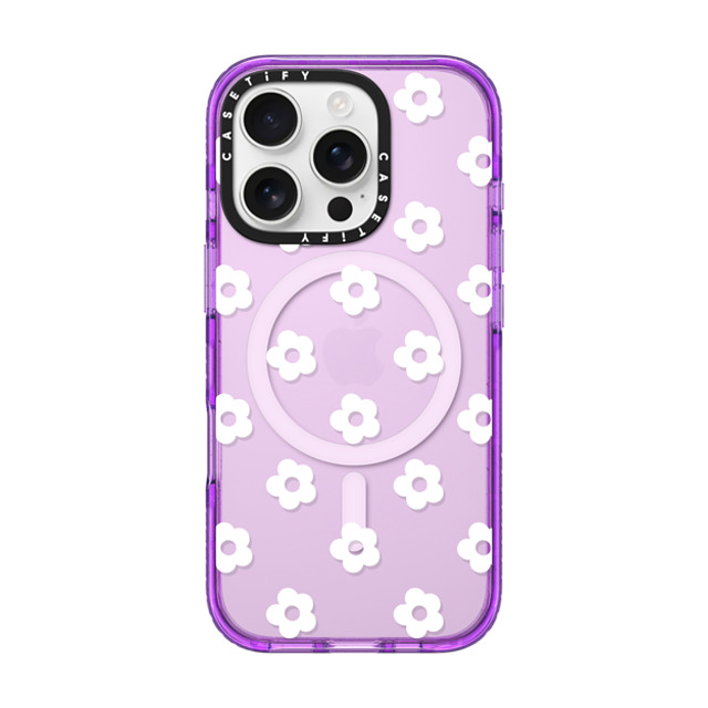 CASETiFY iPhone 16 Pro Case パープル インパクトケース MagSafe対応 Floral フローラル Ditsy Daisies - White Father's Day CASETiFY iPhone 16 Pro Case パープル インパクトケース MagSafe対応 Floral フローラル Ditsy Daisies - White Father's Day