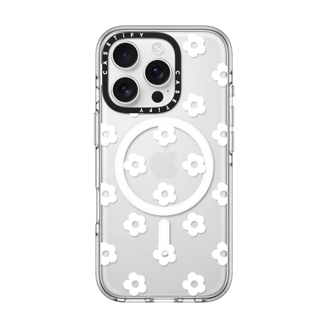 CASETiFY iPhone 16 Pro ケース クリア クリア ケース MagSafe対応 フローラル Ditsy Daisies - White