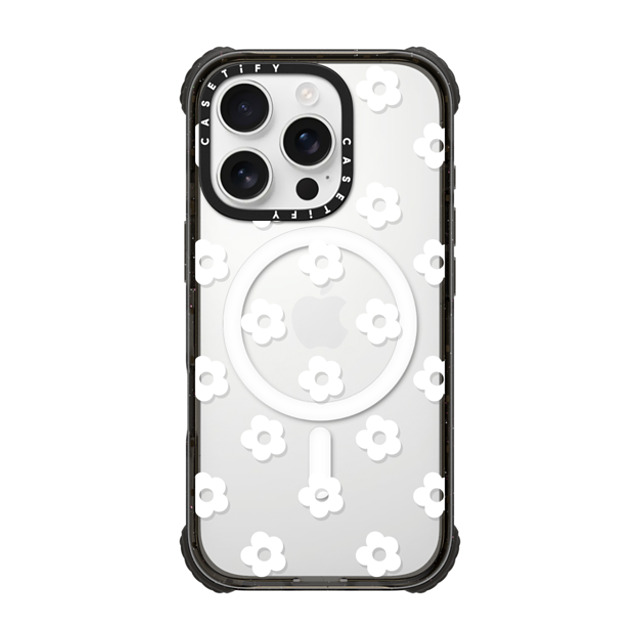 CASETiFY iPhone 16 Pro ケース ブラック ウルトラ インパクトケース MagSafe 対応 Floral フローラル Ditsy Daisies - White Father's Day CASETiFY iPhone 16 Pro ケース ブラック ウルトラ インパクトケース MagSafe 対応 Floral フローラル Ditsy Daisies - White Father's Day