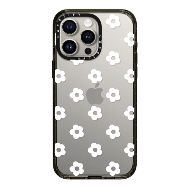 CASETiFY iPhone 15 Pro Max ケース ブラック インパクトケース フローラル Ditsy Daisies - White