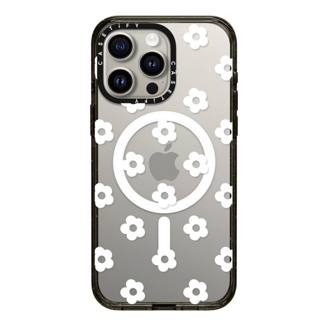 CASETiFY iPhone 15 Pro Max ケース ブラック インパクトケース MagSafe対応 フローラル Ditsy Daisies - White