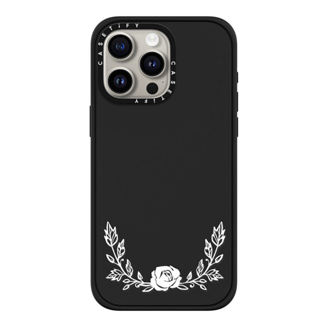 CASETiFY iPhone 15 Pro Max ケース マットブラック インパクトケース MagSafe対応 フローラル FLORAL