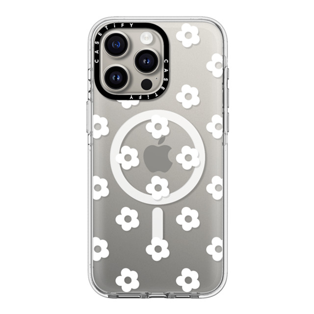 CASETiFY iPhone 15 Pro Max ケース クリア クリア ケース MagSafe対応 フローラル Ditsy Daisies - White