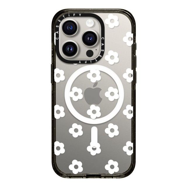 CASETiFY iPhone 15 Pro ケース ブラック インパクトケース MagSafe対応 フローラル Ditsy Daisies - White