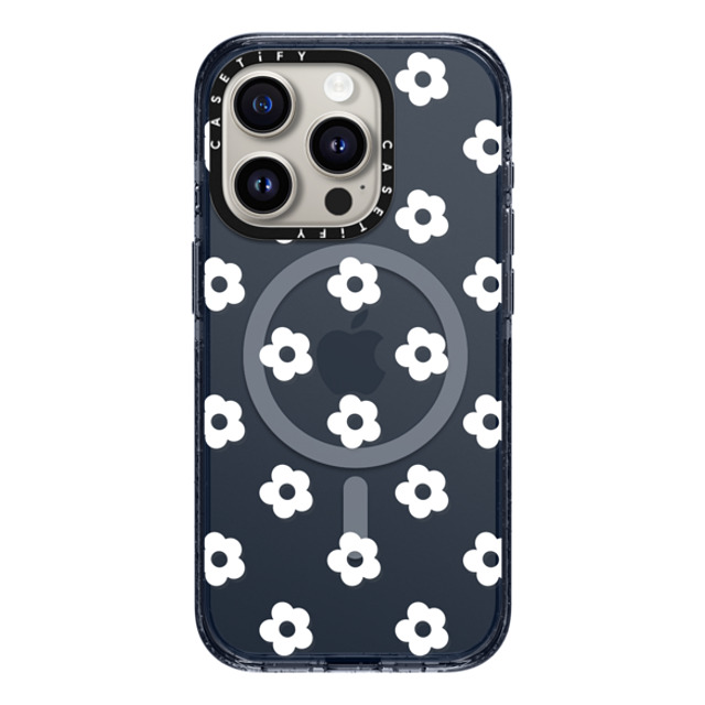 CASETiFY iPhone 15 Pro ケース Classic Blue インパクトケース MagSafe対応 Floral フローラル Ditsy Daisies - White Back to School CASETiFY iPhone 15 Pro ケース Classic Blue インパクトケース MagSafe対応 Floral フローラル Ditsy Daisies - White Back to School